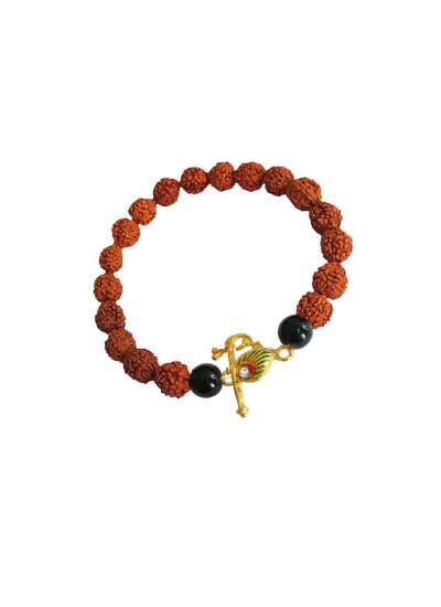 Krishna Flute Rudraksha Beads Bracelet By Menjewell